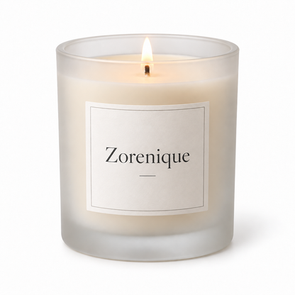 The Zorenique Frosted Glass Scented Candle