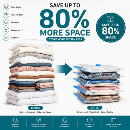 🏆【Back to School】Dlomyro Cordless Vacuum Storage Bag Set — Optional Rechargeable Electric Air Pump