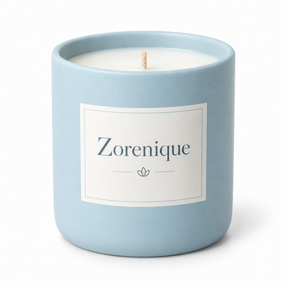 The Zorenique Soft Blue Scented Candle
