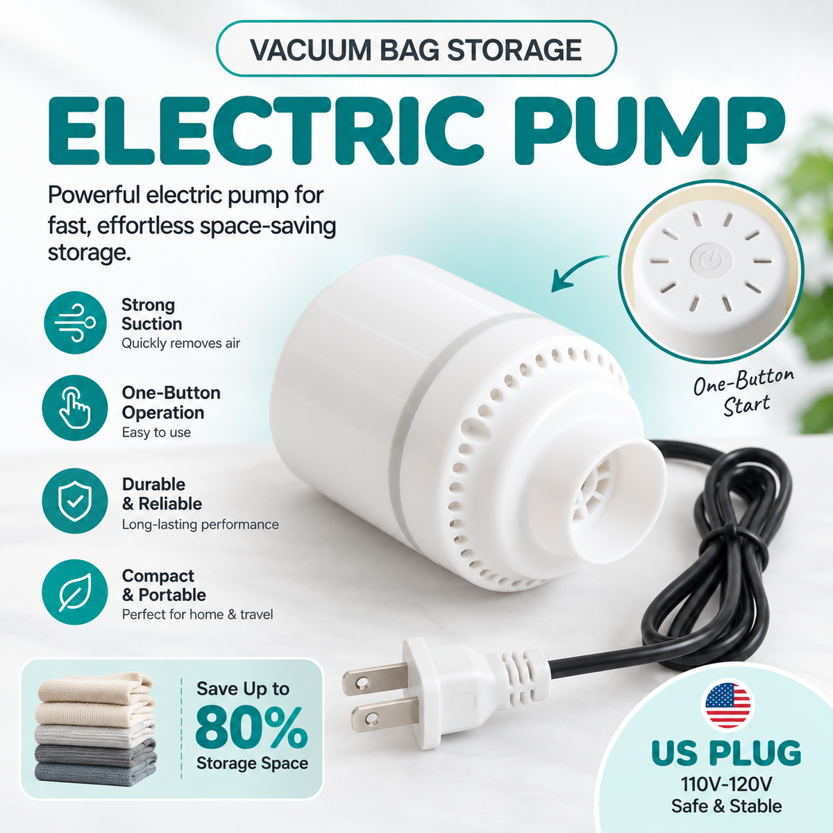 🏆【Back to School】Dlomyro Cordless Vacuum Storage Bag Set — Optional Rechargeable Electric Air Pump
