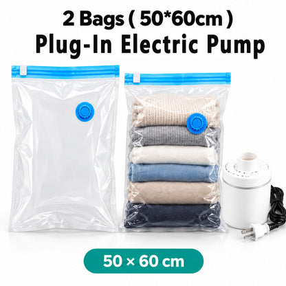 🏆【Back to School】Dlomyro Cordless Vacuum Storage Bag Set — Optional Rechargeable Electric Air Pump
