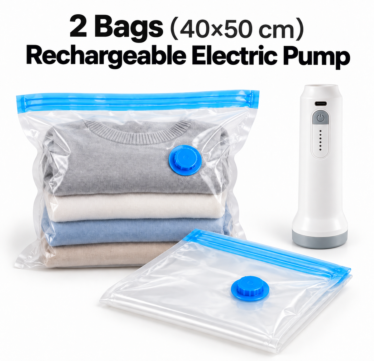 🏆【Back to School】Dlomyro Cordless Vacuum Storage Bag Set — Optional Rechargeable Electric Air Pump
