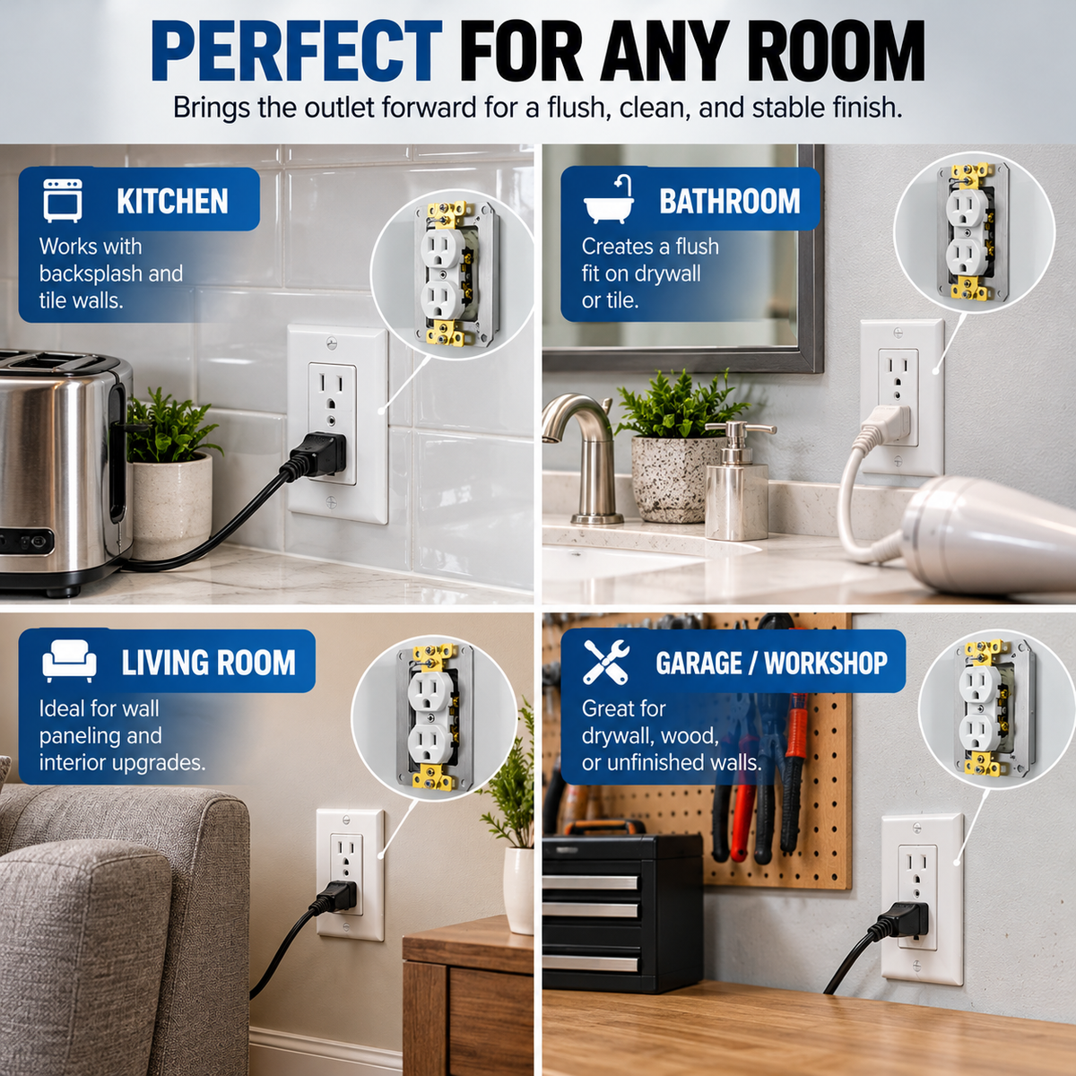 Outlet Leveling Spacers – Fix Recessed & Loose Outlets in Minutes-💫Last Day 50% OFF🔥
